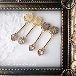 薔薇とハートのピアス/ノンホールピアス