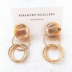 [ピアス]ヴィンテージボタンとフープのピアス