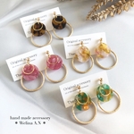 揺れる ダブルリング ピアス/イヤリング