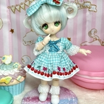 【オビツ11】ロリータ風ワンピースセット<ブルー系>