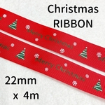 【4m】【グログラン】【22mm】グログランクリスマスリボン Z106