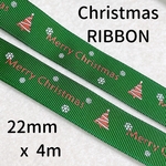 【4m】【グログラン】【22mm】グログランクリスマスリボン Z105