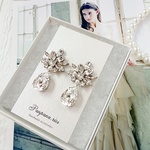 SWAROVSKI"Brilliantcrystal"ブライダルピアス／ブライダルイヤリング／ウェディングピアス／ウェディングイヤリング／ウェディングドレス／花嫁／結婚式／ブライダル