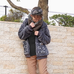 お値下げ＊オルテガ柄切り替え＊裏地フリース素材＊ボア＊ショートジャケットコート＊グレー