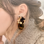 シフォンフラワー＊大人可愛い秋冬ピアス