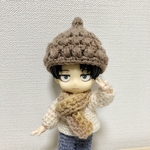 ⛄️冬物SALE⛄️ 🌱セット🌱　オビツ11  ねんどろいど　あまむす　オビツろいど　服　🧣　マフラー　どんぐりプクプク帽子　🌰