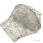 機能アップ☆立体マスク　薔薇柄刺繍レース　グレージュ色　選べる抗菌ガーゼ