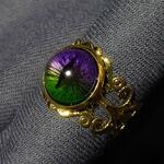 『ドラゴンの眼』リング　黄緑×紫