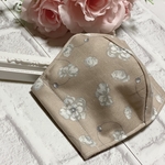 再販5回目♡三層マスク　洗えるマスク インナーマスク 立体 ベージュ　花柄　オーダーメイド　冬用 マスク 小池百合子  小池都知事風  おしゃれマスク