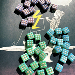 光る【3ペア6コセット】#czech beads#チェコビーズ square block13㎜  mix assort