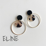 black×メタルフープ 大ぶりピアス 大ぶりイヤリング 