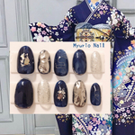 成人式ネイル🖤ネイルチップ🖤ミラーネイル🖤ニュアンスネイル