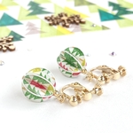クリスマス感あふれるモミの木柄ペーパーピアス/イヤリング【12月限定柄】