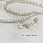 〜再販〜honesto〜K14GF淡水パールネックレス＆ピアスセットアクセサリー
