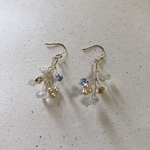 冬の小枝ピアス_青