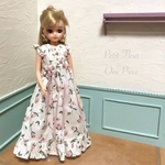 リバティプリント・フローティングフローラを使用したロング丈ワンピース♪プティフルールワンピース【クリックポスト送料無料】