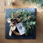 winter wreath No.7 オレゴンモミとゴールドペッパーのシンプルリース　ドライフラワー　プレゼント　クリスマスリース　クリスマス　ツリー