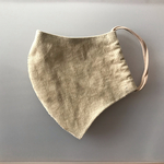 秋冬マスク　立体　ハンドメイド　細うね　コーデュロイ　ベージュ