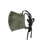 corduroy ribbon mask〈 khaki 〉【おしゃれ 大人 立体 マスク  リボンマスク　フィルターポケット　秋冬　布マスク ナチュラル　シンプル　コーデュロイ　 】 