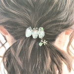 【再販】氷と雪の結晶のポニーフック/ヘアーカフ