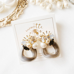 marble Black ring  charm