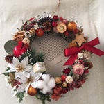大きめクリスマスリース（英字新聞を添えて）
