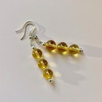 【ピアスサンプルセール中】シトリンピアス　フックピアス パワーストーン　8mm　イヤリング、樹脂フック変更可(シルバー)　/ﾊﾟﾜｰｽﾄｰﾝ/ﾋﾟｱｽ