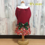 クリスマスなワンピースの犬服 冬