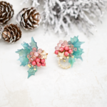 柊Christmas wreath ▷Holy Red◁イヤリング／ピアス