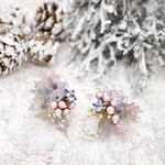 柊Christmas wreath ▷Dreaming snowy day◁イヤリング／ピアス