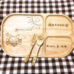 選べるカラトリー♡世界にひとつの名前入りプレート★スプーン&フォークSET