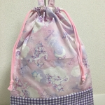 持ち手つき巾着　約37×30