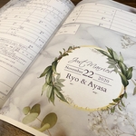 2番人気★世界で一つだけの婚姻届♡︎名入れ日付入れ可能！オリジナル婚姻届　かすみ草ボタニカルフラワーリーフ柄お洒落な柄