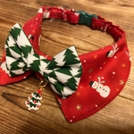 犬・猫の首輪　27～30　cocochan蝶ネクタイチョーカーNEO　雪だるま・ツリー・クリスマス