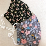 お得セット♪  【大人用・小さめ】　立体布マスク（小さめ〜普通サイズ）　布マスク　花柄　人気　おしゃれ　　シック