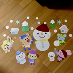 在庫整理SALE☆ 、壁面飾り　雪　雪だるま　1月　2月