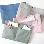 カラー帆布のバッグインバッグ（ライトグレー）