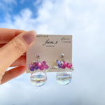 紫陽花 ガラスドーム ピアス・イヤリング