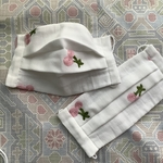 ダブルガーゼマスク◇刺繍サクランボ