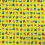 ⭐︎【布 110×50】にこにこカエル イエロー