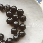 〈10個*No.P852〉import  ブラックグレーマーブルビーズ/12mm