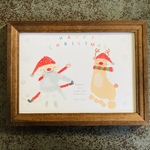 クリスマスプレゼント付き手足型アート