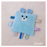 シャカシャカタグタオル　くま×ブルー