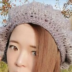 ニットベレー帽 パープル グラデーション
