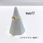 クリスタルスワロフスキーとパールのリング