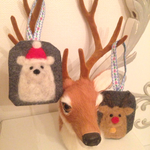 SALE シロクマサンタとトナカイのオーナメント