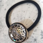 ホログラム星図と歯車のヘアゴム 蓄光 レジン ハンドメイド