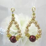 華やかパール☆しずくピアス（樹脂フック）