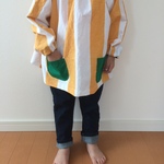 再販✩　きいろい　しましま　スモック