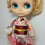 ブライス 着物 振袖 リカちゃん着物 振袖   桜流水